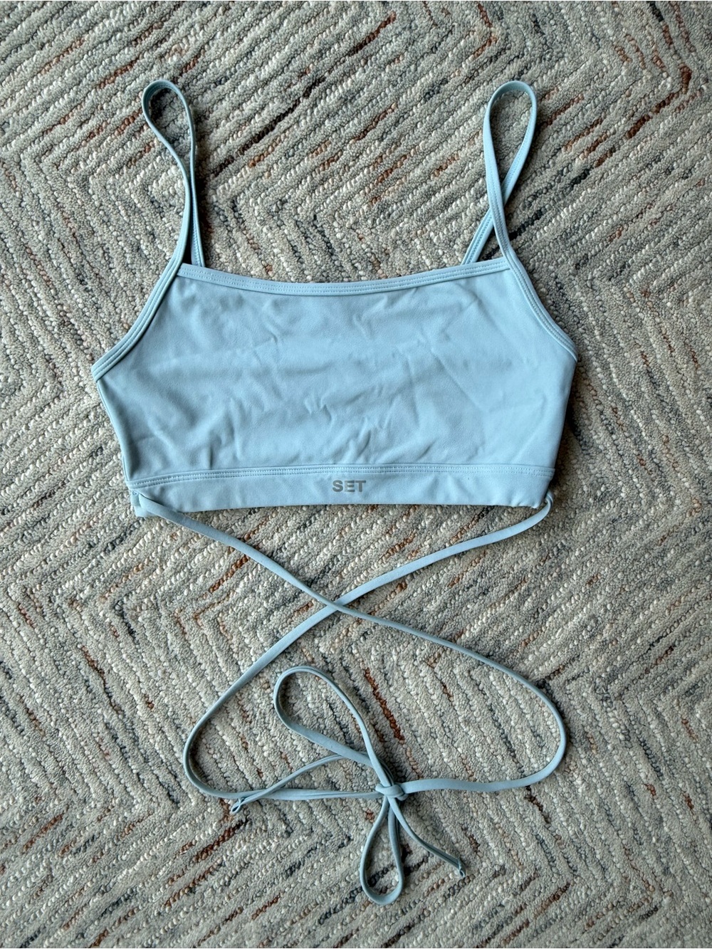 SET Active Blue Wrap Sports Bra/Cropped Tank